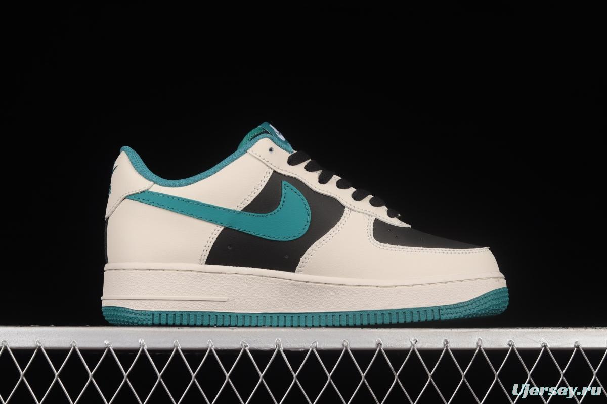 NIKE Air Force 1'07 Low black, white and green low-top casual sneakers BS8872-023