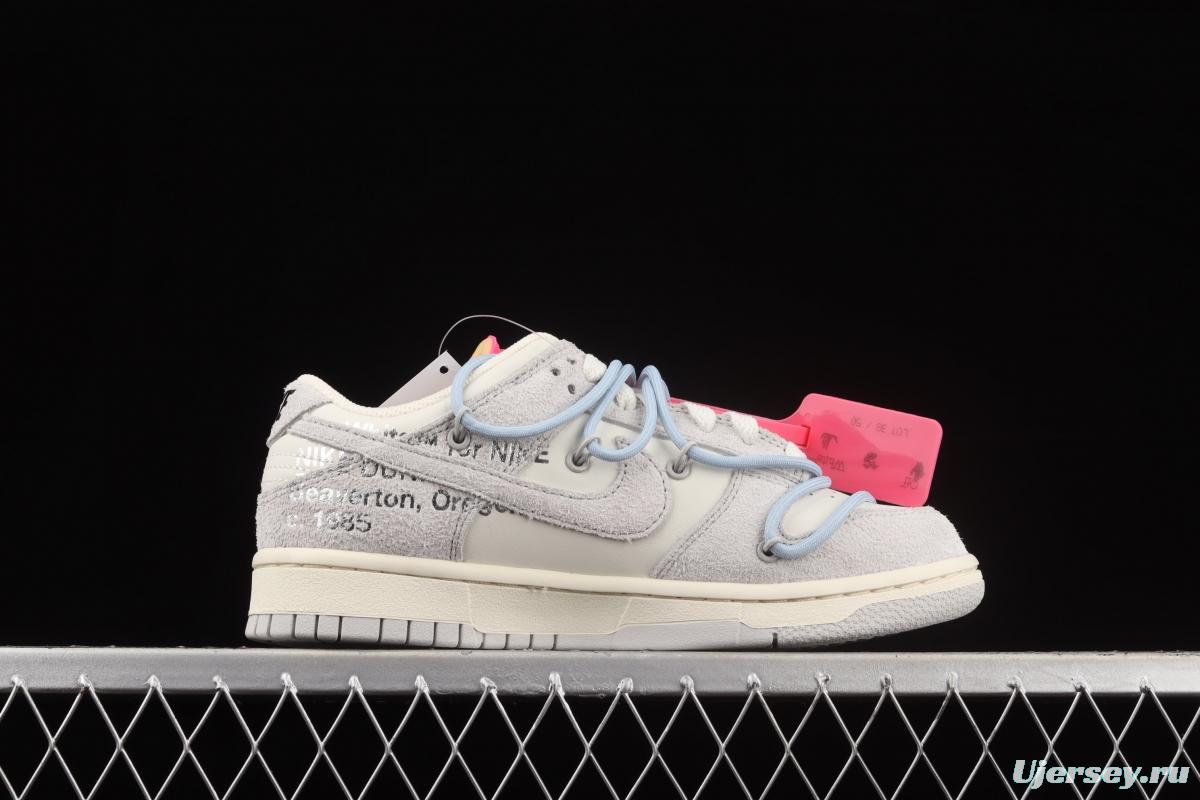 OFF-White x NIKE DUNK Low 12 of 50 OW suede SB buckle rebound fashion casual board shoes DJ0950-113