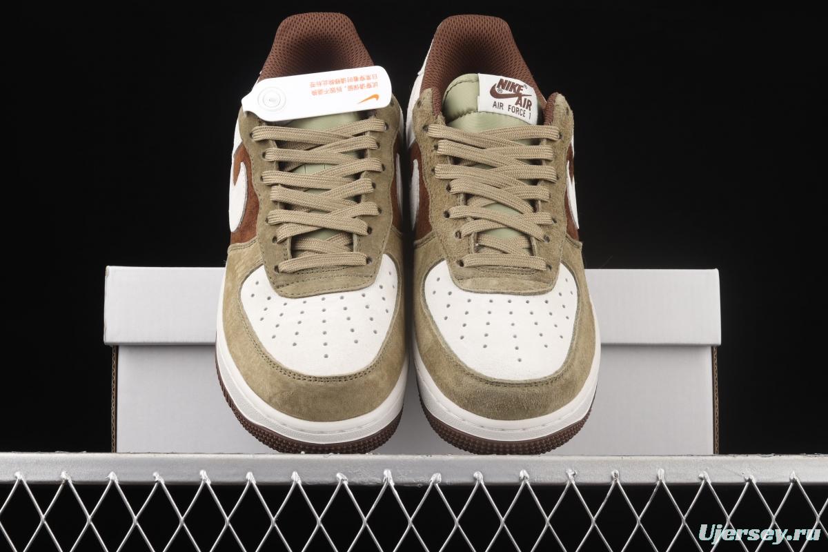 NIKE Air Force 11607 Low suede chocolate low-top casual board shoes DB2260-199