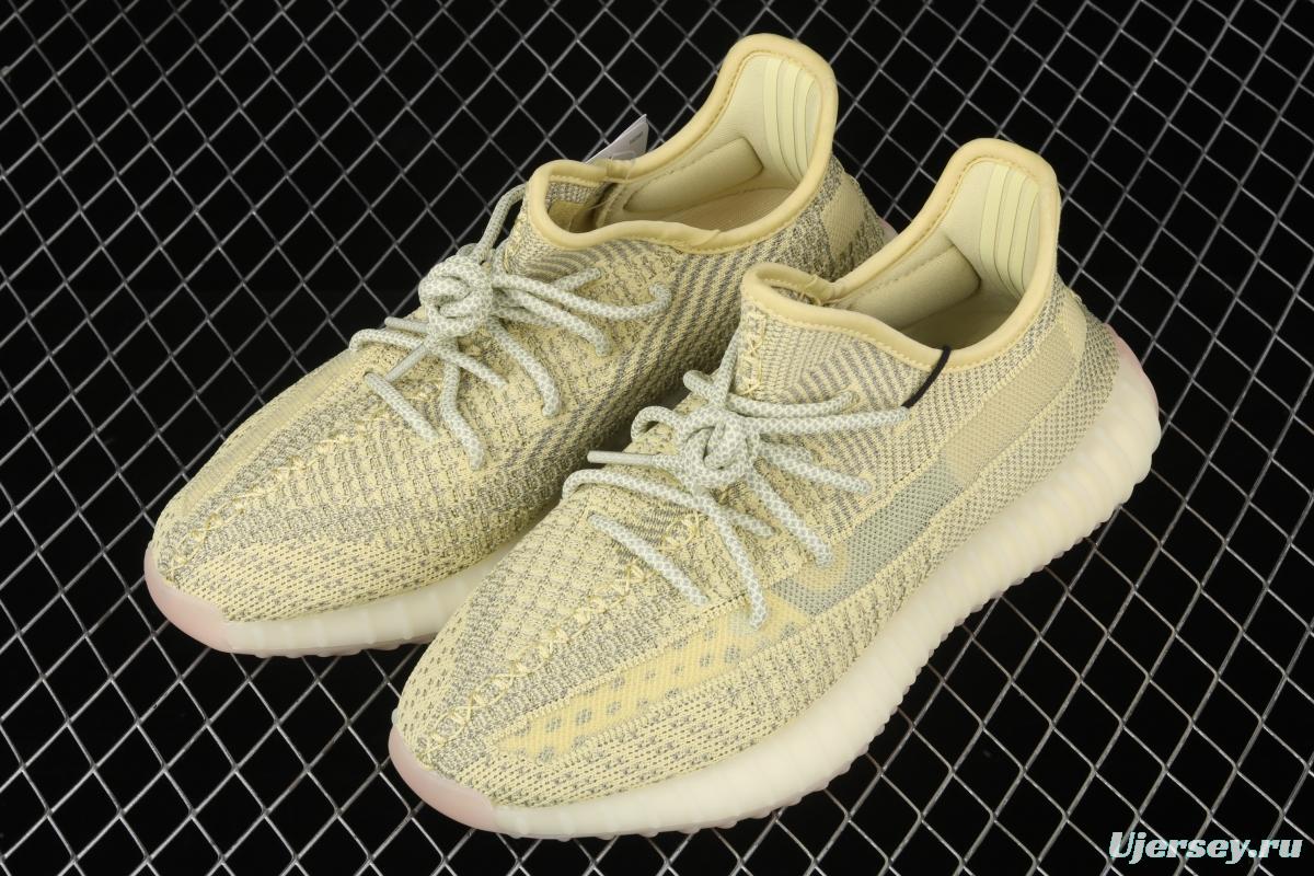 Adidas Yeezy 350 Boost V2 FV3255 Darth Coconut 350 second generation hollowed-out silk yellow star matching BASF popcorn