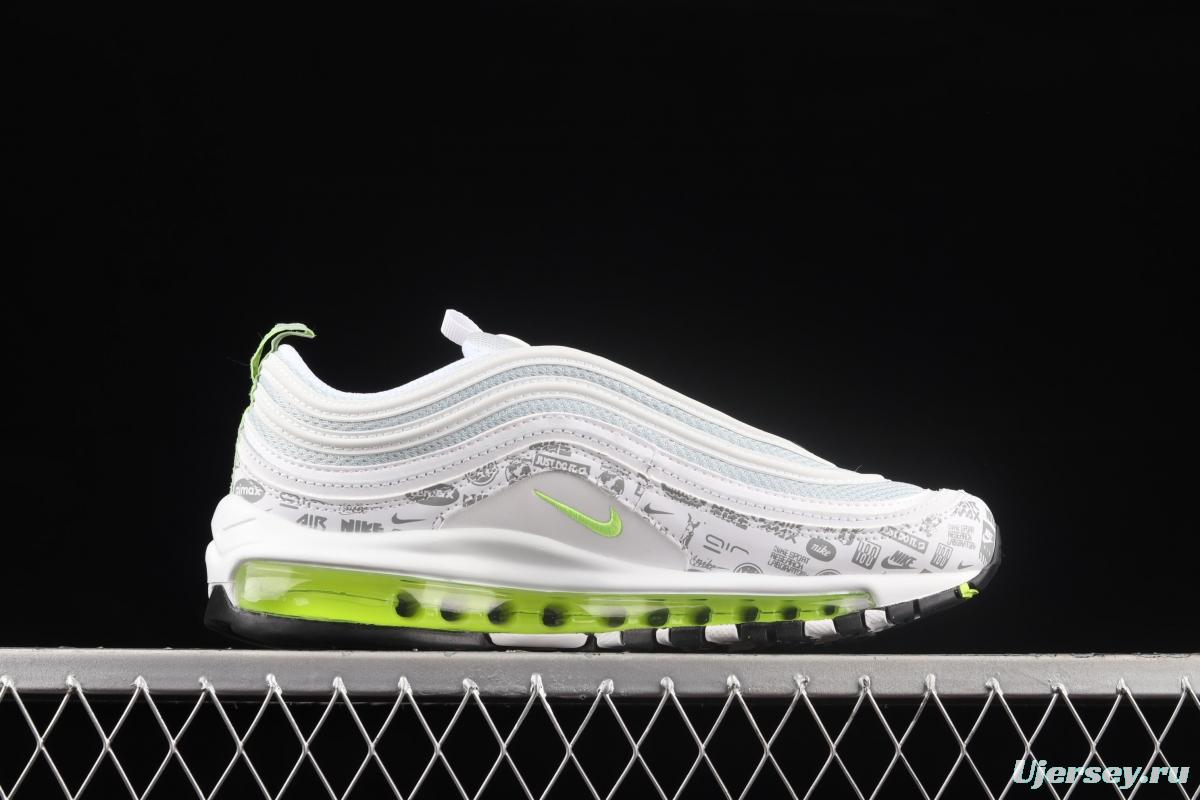 NIKE Air Max 97 SE Logo printed with 3M reflective bullet air cushion running shoes DH0006-100