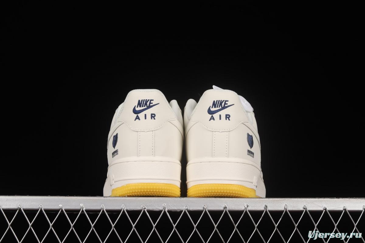 NIKE Air Force 11407 Low Su19 beige blue yellow Memphis Grizzlies city limited low-top casual board shoes TN2569-307