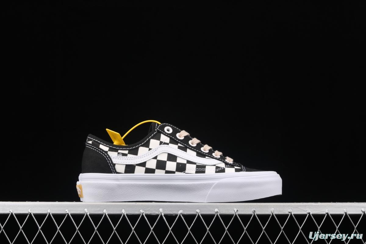 Vans Style 36 black and white checkerboard low upper board shoes sports shoes VN0A3MVL42E