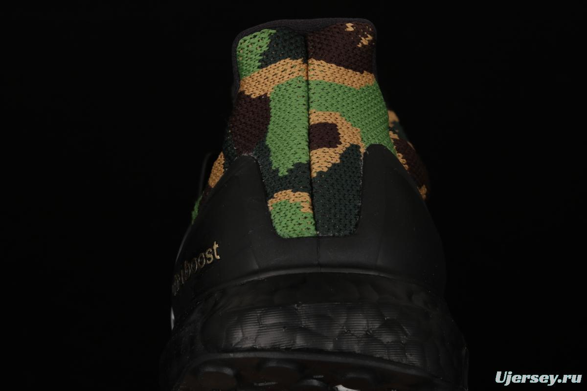 Bape x Adidas Ultra Boost Green Camo F35097 1.0 early generation UB leisure sports jogging shoes