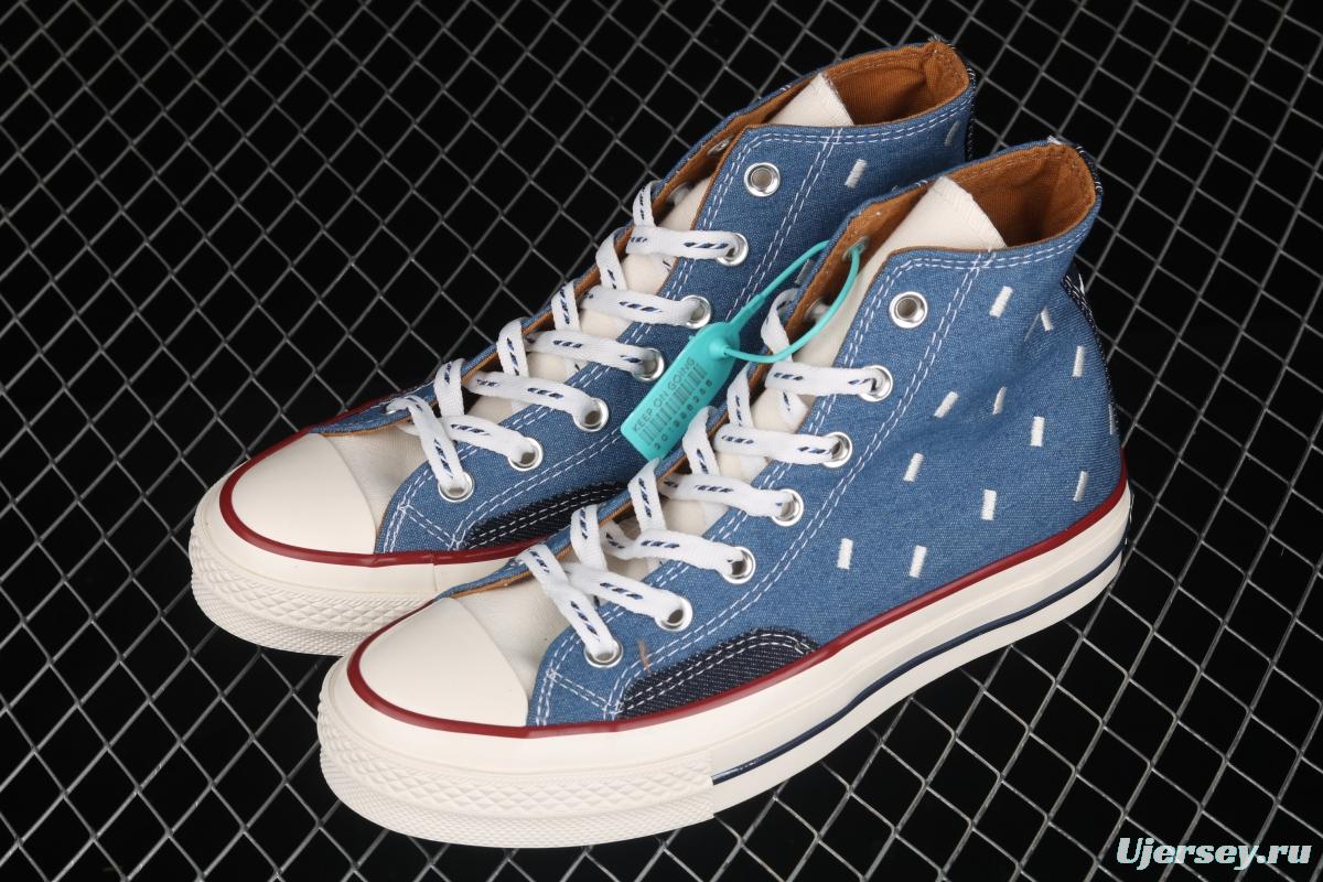 Converse Chuck 70s denim electric embroidered high-top casual board shoes 171064C