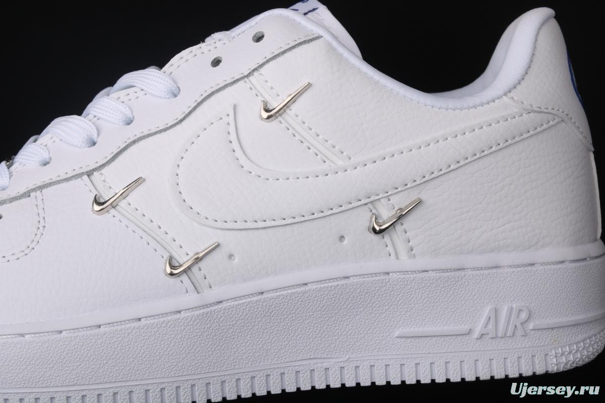 NIKE Air Force 11607 Low All white joint name small silver hook low-top casual board shoes CT1990-100