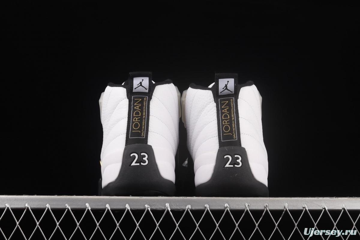 Air Jordan 12 Retro 2 2 black and white gold head genuine carbon basketball shoes CT8013-170