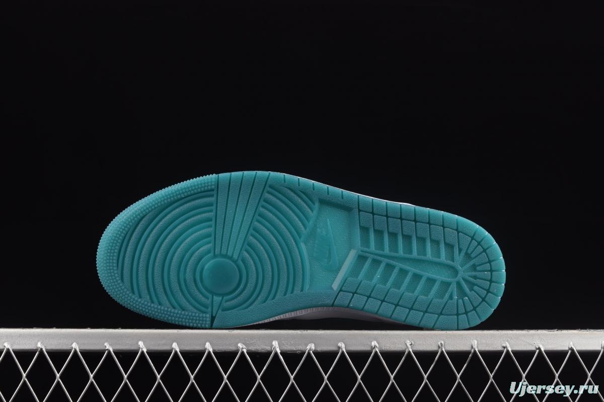 Air Jordan 1 Mid Mystic Green mysterious green basketball shoes CD6859-103