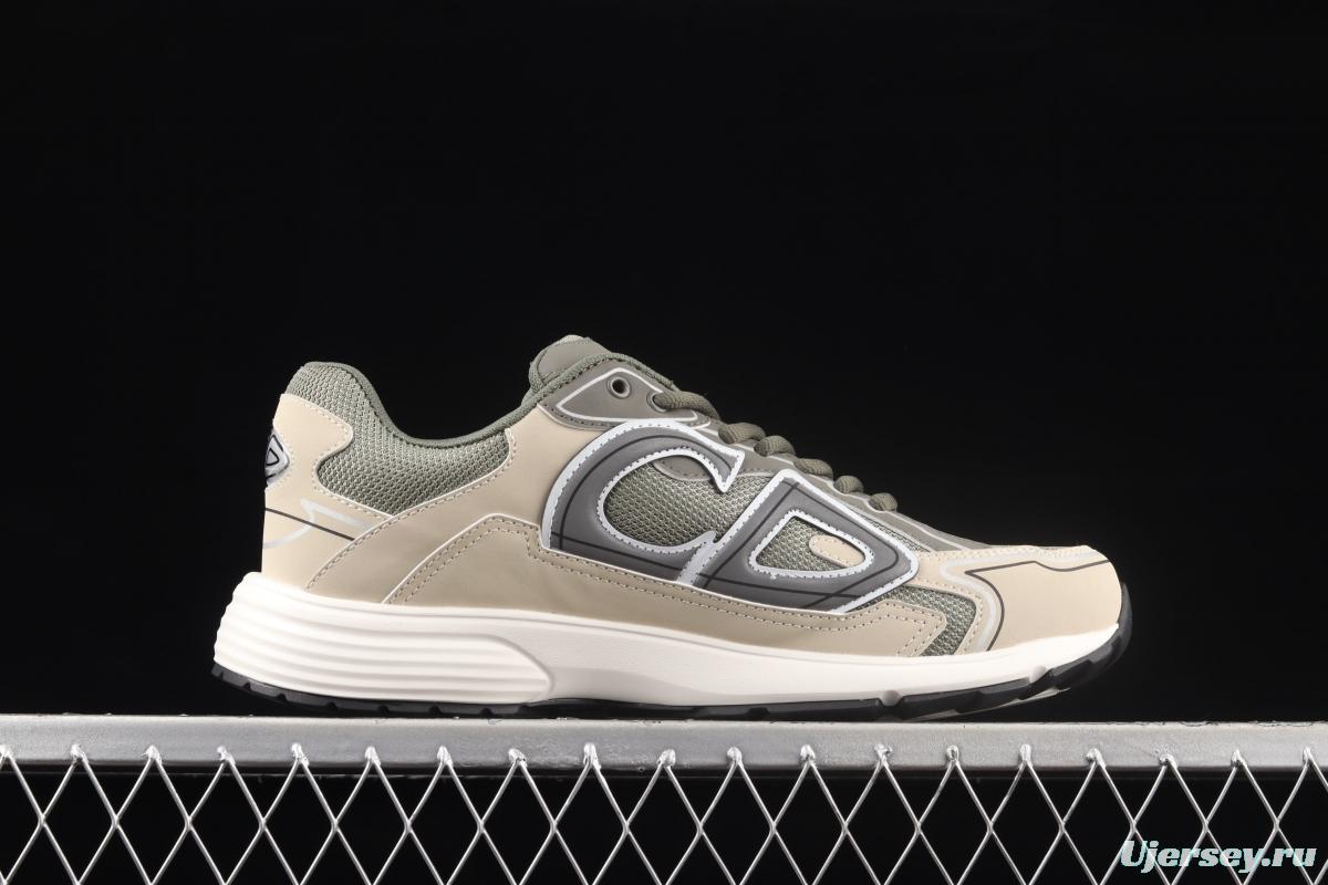 Dior B30 Microfiber Mesh B30 CD series sports shoes LY66140 Olive/Beige