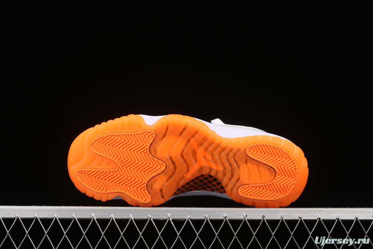Air Jordan 11 Bright Citus 11 white orange low top basketball shoes true carbon AH7860-139