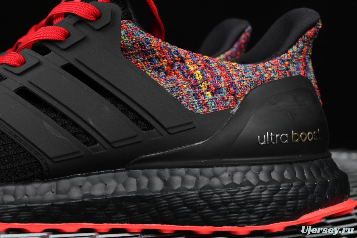 Adidas Ultra Boost 4.0das fourth generation knitted striped black rainbow UB # Beijing cultural city limited edition