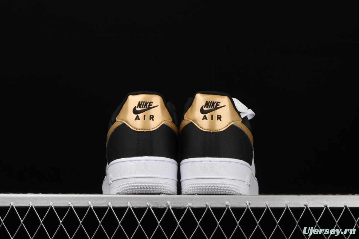 NIKE Air Force 1' 07 Lx black gold low upper shoes CZ9189-001