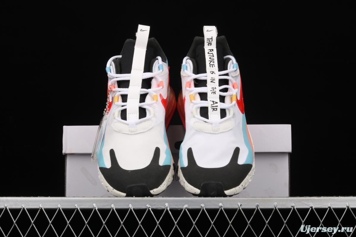 NIKE Air Max 270React new high-frequency mesh hollowing out function half-palm air cushion running shoes DD8498-161,