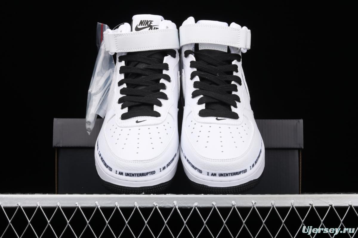 NIKE Air Force 11607 Mid x Uniterrupted white and blue graffiti James co-signed the same 3M reflective medium-side leisure sports board shoes BC2306-460