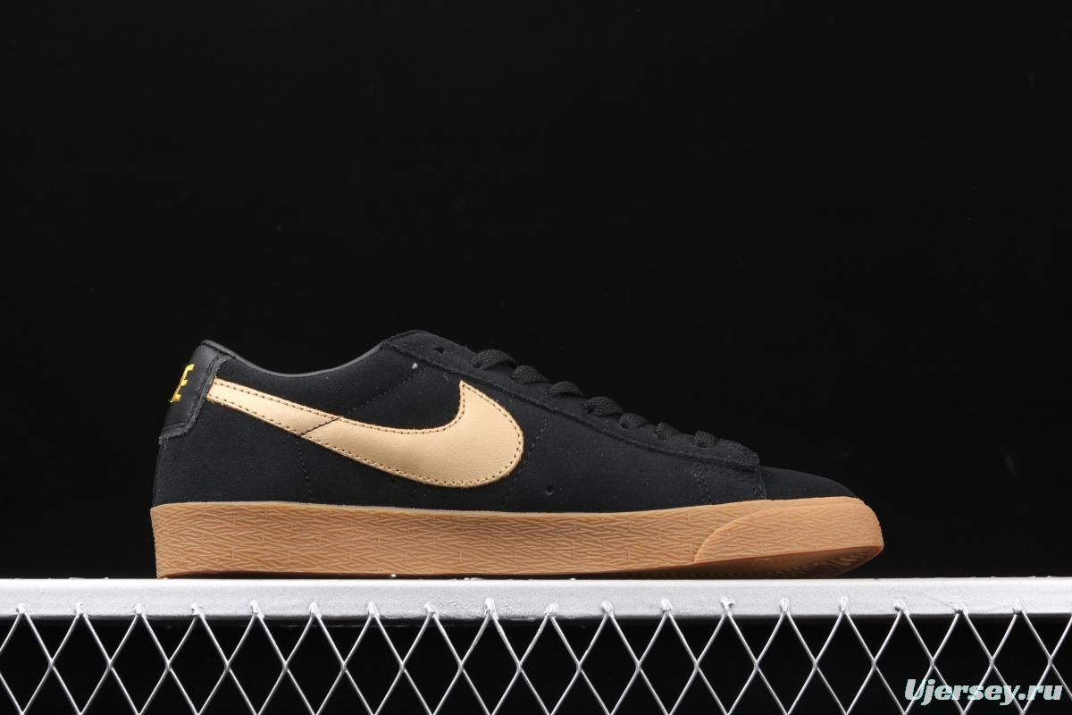 NIKE Blazer Low SD Trail Blazers black gold casual board shoes 616829-998