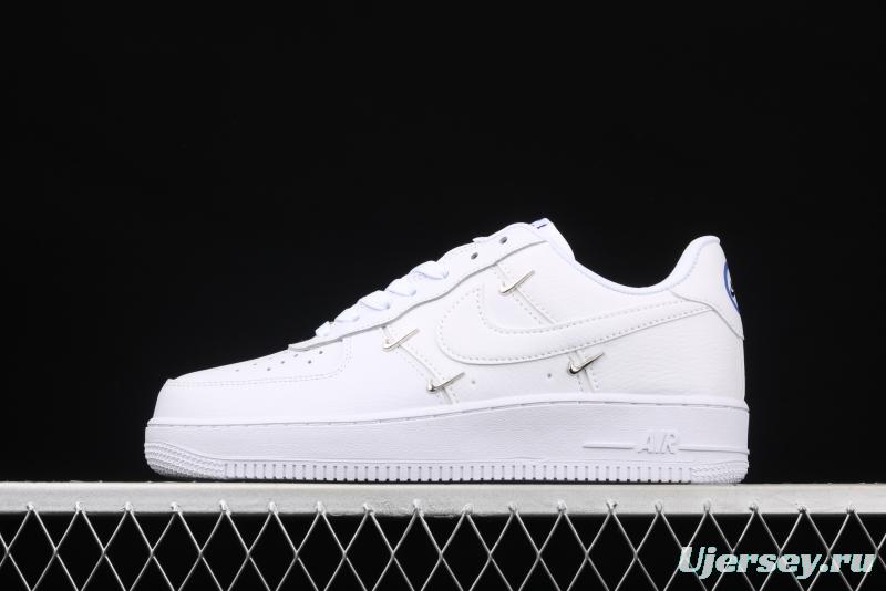 NIKE Air Force 11607 Low All white joint name small silver hook low-top casual board shoes CT1990-100