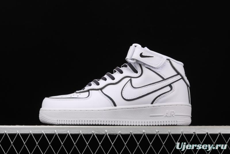 NIKE Air Force 1' 07 Mid laser white 3M reflective medium-help leisure sports board shoes 368742-810