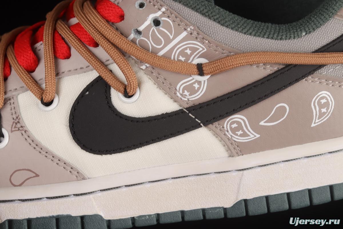 NIKE DUNK Low Retro Vibe style distressed deconstructed shoelaces tan SB low-top sneakers DH0957-100