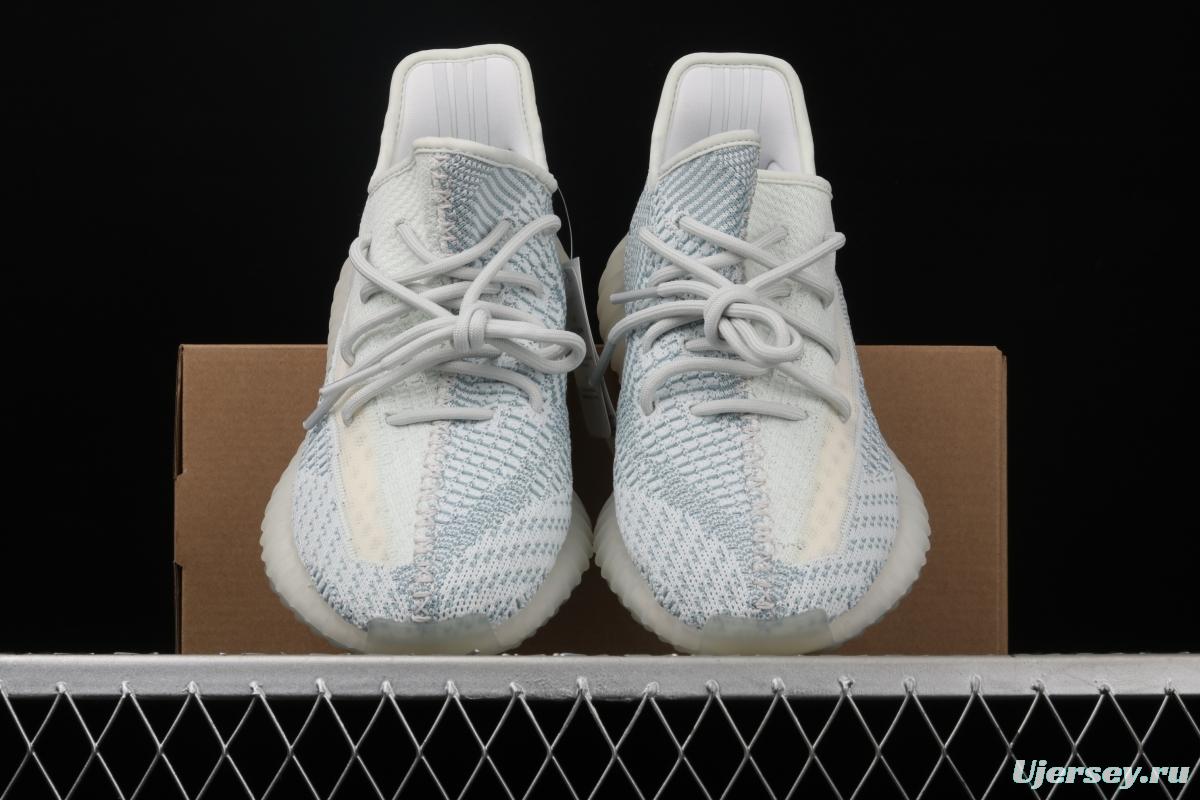 Adidas Yeezy 350 V2 Boost Basf FW3043 Darth Coconut 350 second generation hollowed-out silk ice blue color BASF Boost original