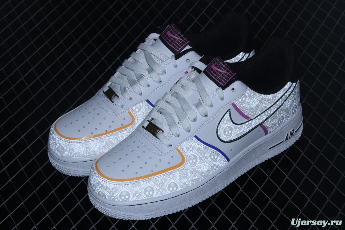 NIKE Air Force 1 Low Day of the DeAdidas Day of the Dead 3M reflective low-top casual board shoes CT1138-100