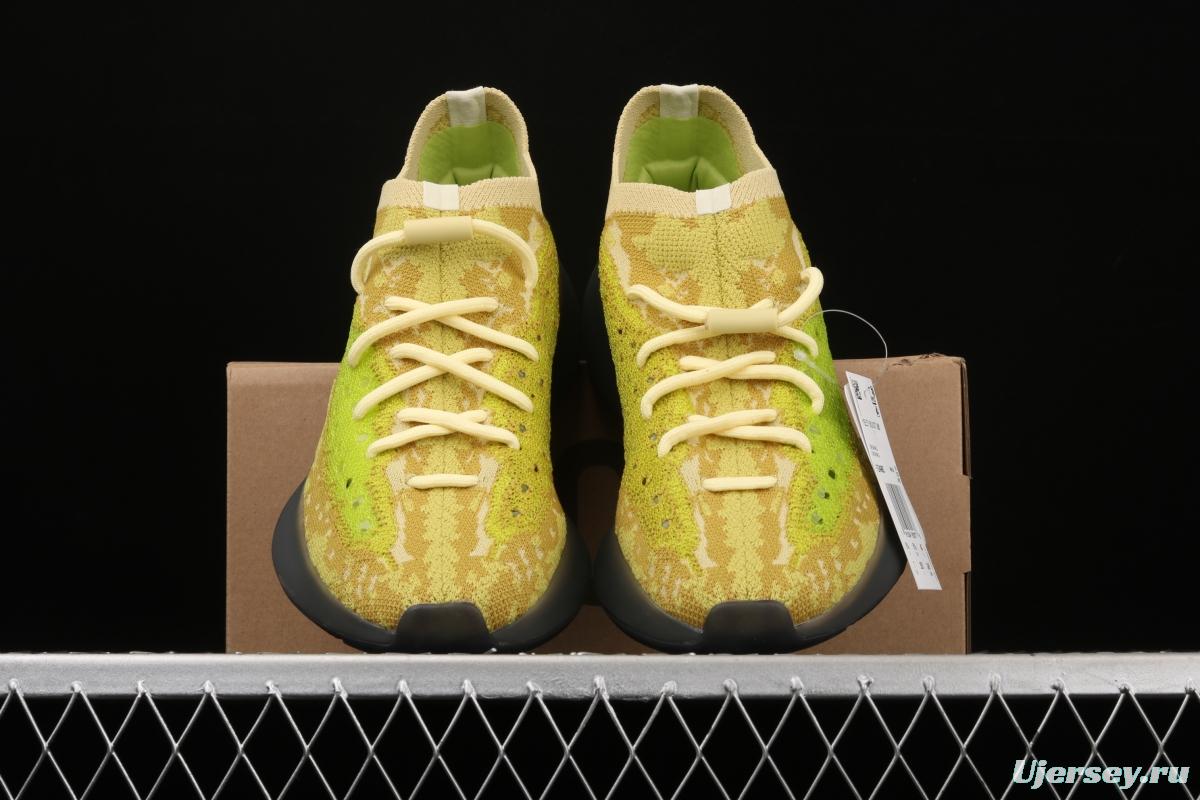 Adidas Yeezy Boost 380 Hylte Glow FZ4990 Kanye jointly limited coconut 380 fluorescent yellow luminous running shoes