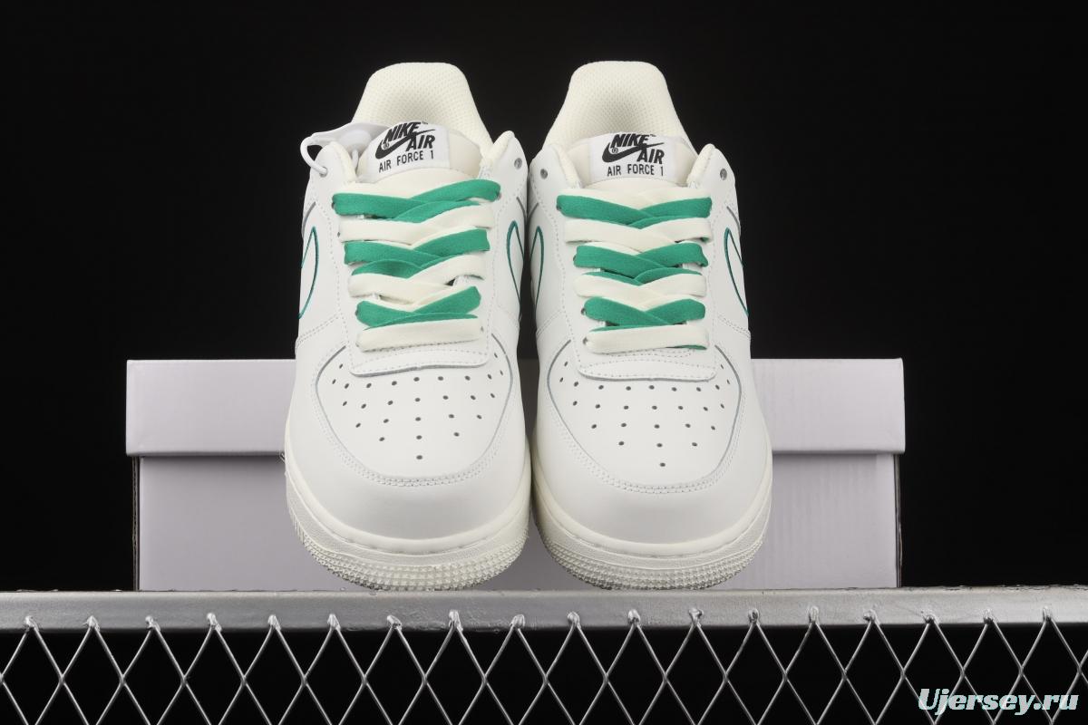 NIKE Air Force 1x07 Low Rice White Green Electric embroidery Hook low-top casual board shoes CL6326-128