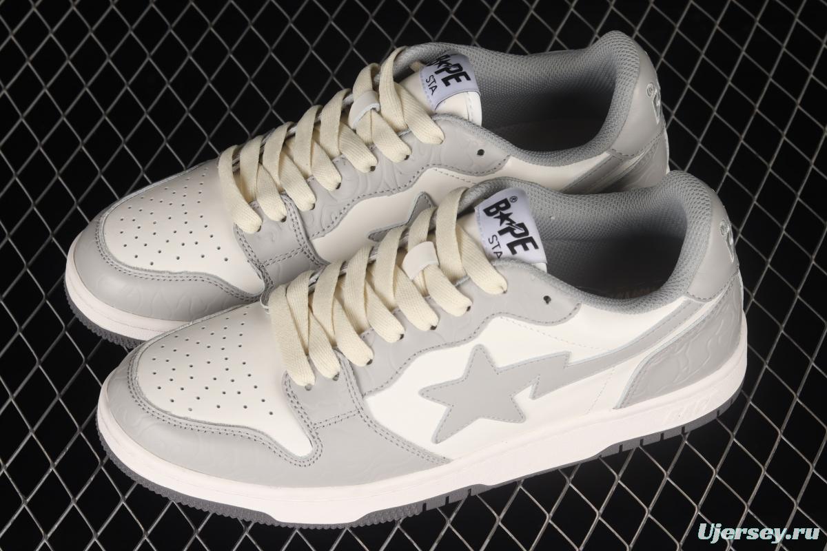 Human MAdidase Bape Sta Sk8 To Nigo trend godfather Nigo brand ape head classic skateboard shoes 1G801009I white gray