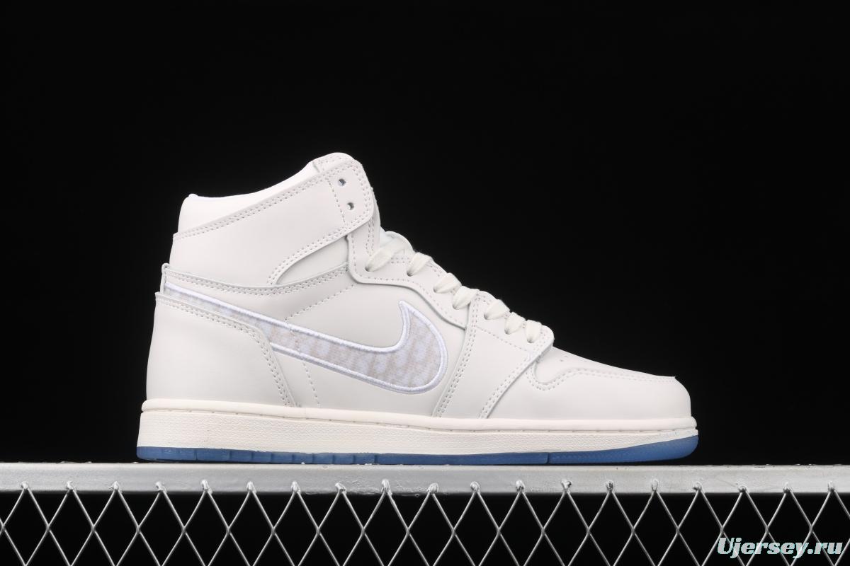 Dr x Air Jordan 1 High Dior co-signed all white high gang CN8607-012