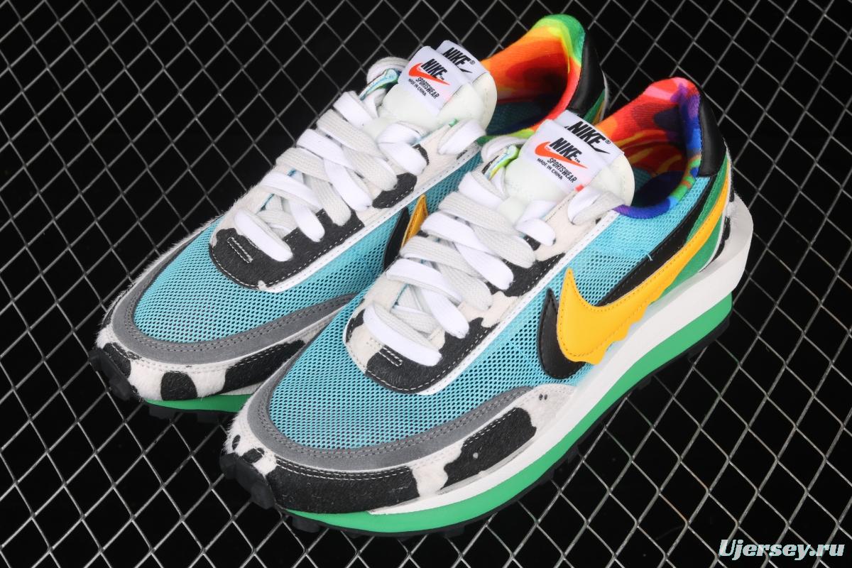 Ben & Jerry's x Sacai x NIKE LVD Waffle Daybreak co-signed catwalk style double hook Swoosh running shoes CN8899-006