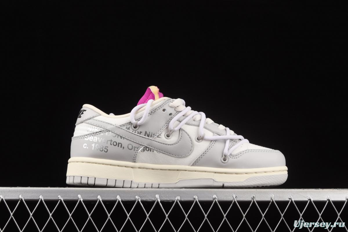 OFF-White x NIKE DUNK Low OW white gray leisure sports skateboard shoes DM1602-118