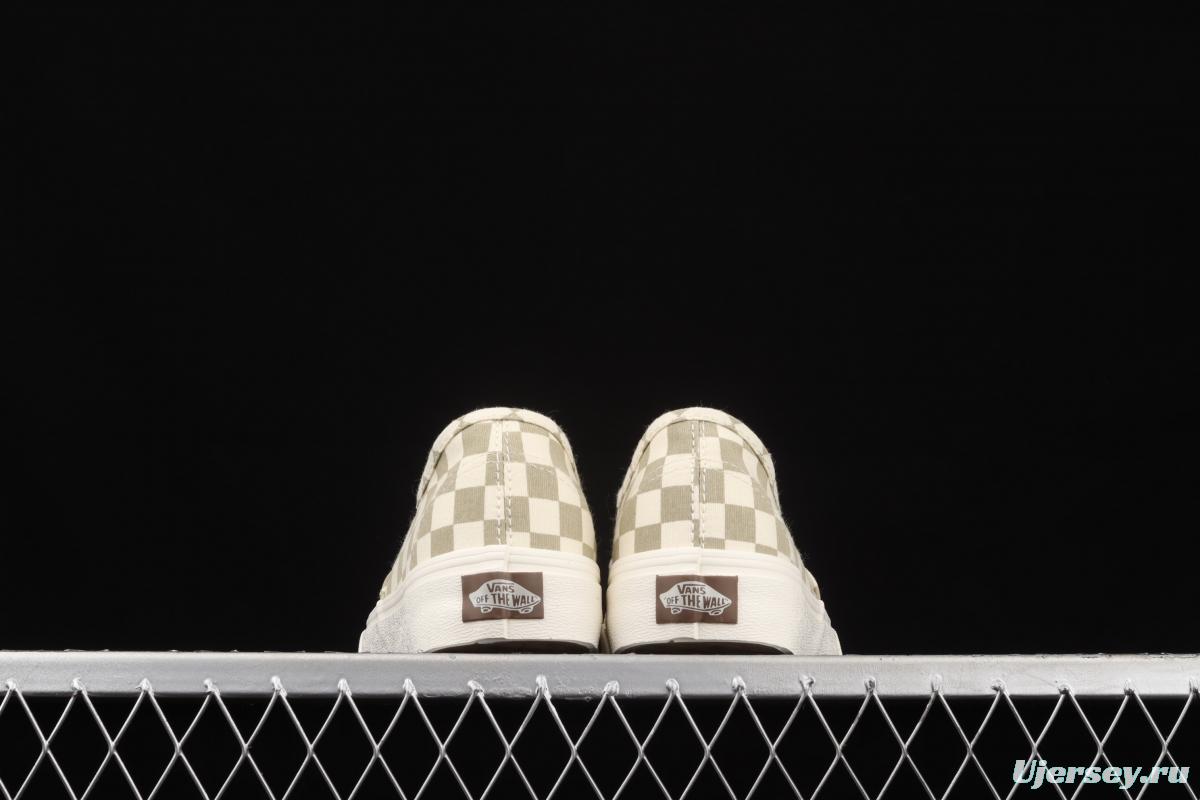 Vans Authentic Classic Anaheim Milk Tea White Brown Chess Lattice low Top Board shoes VN0A5HZS9FO