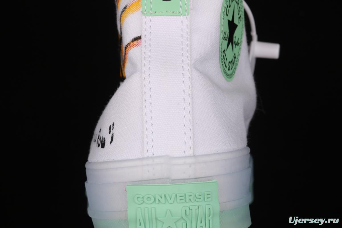 Converse Chuck 70s CX Bai Jingting signature hand-painted graffiti high-top board shoes 169607C