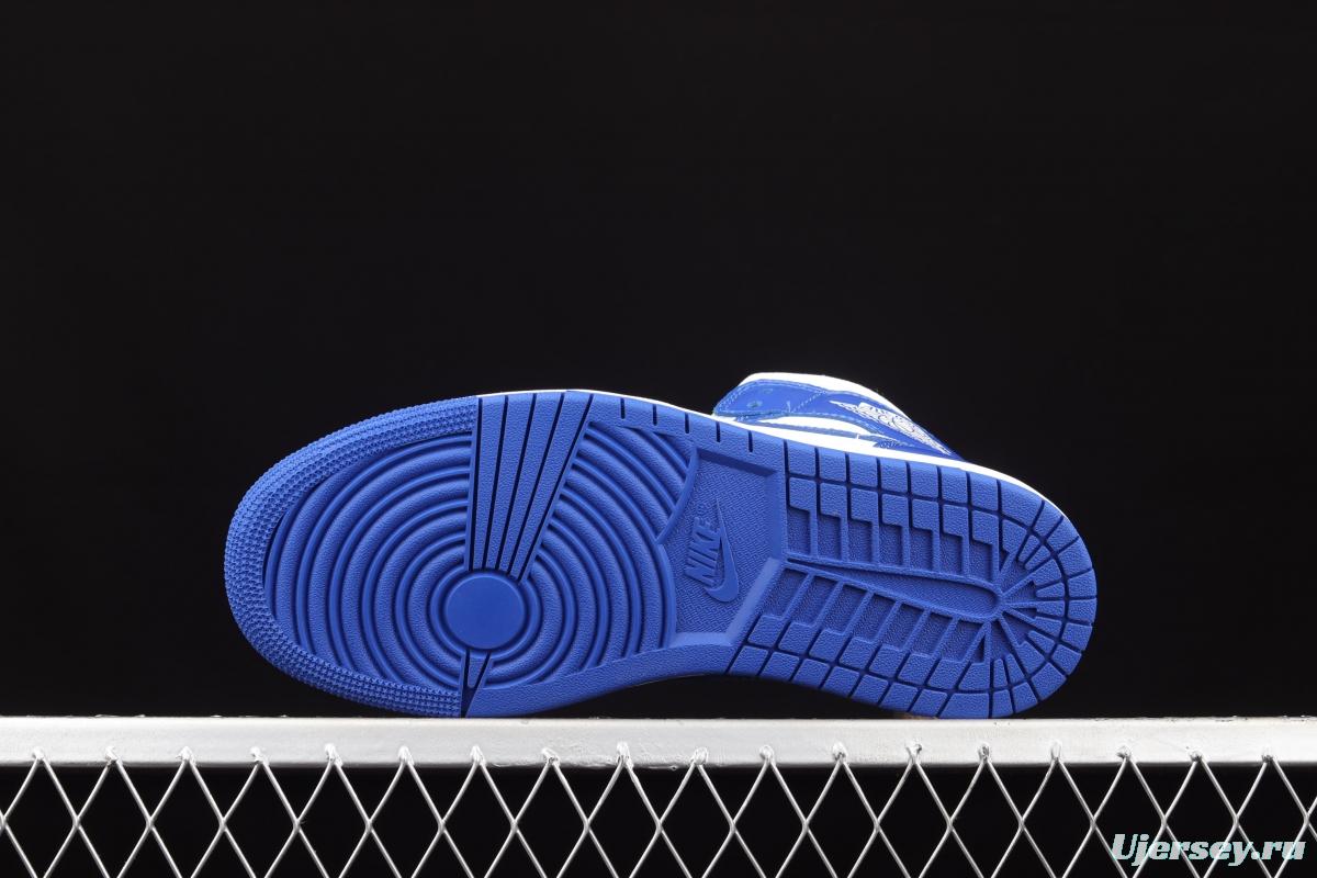 Air Jordan 1 Mid blue Zhongbang basketball shoes BQ6472-104