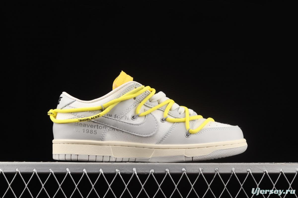 OFF-White x NIKE DUNK Low OW grey leisure sports skateboard shoes DM1602-103