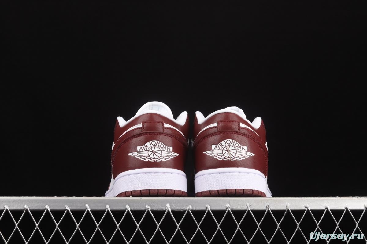 Air Jordan 1 Low red and white low top basketball shoes DC0774-116