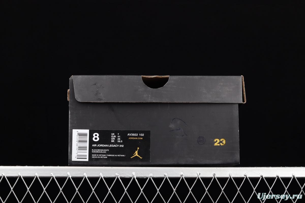 Jordan Legacy 312 white and yellow color Velcro three-in-one board shoes AV3922-102