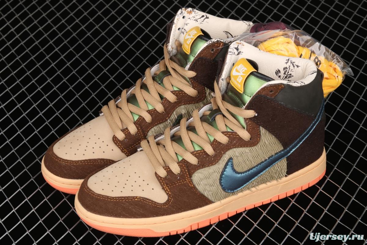 Concepts x NIKE SB DUNK High Mallard (wild duck) dunk series retro high top leisure sports skateboard shoes DC6887-200