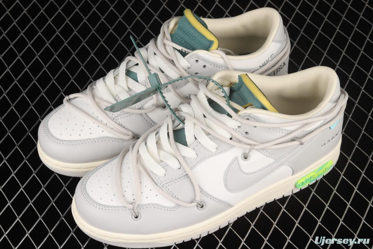 OFF-White x NIKE DUNK Low OW gray SB buckle rebound fashion casual board shoes DM1602-117