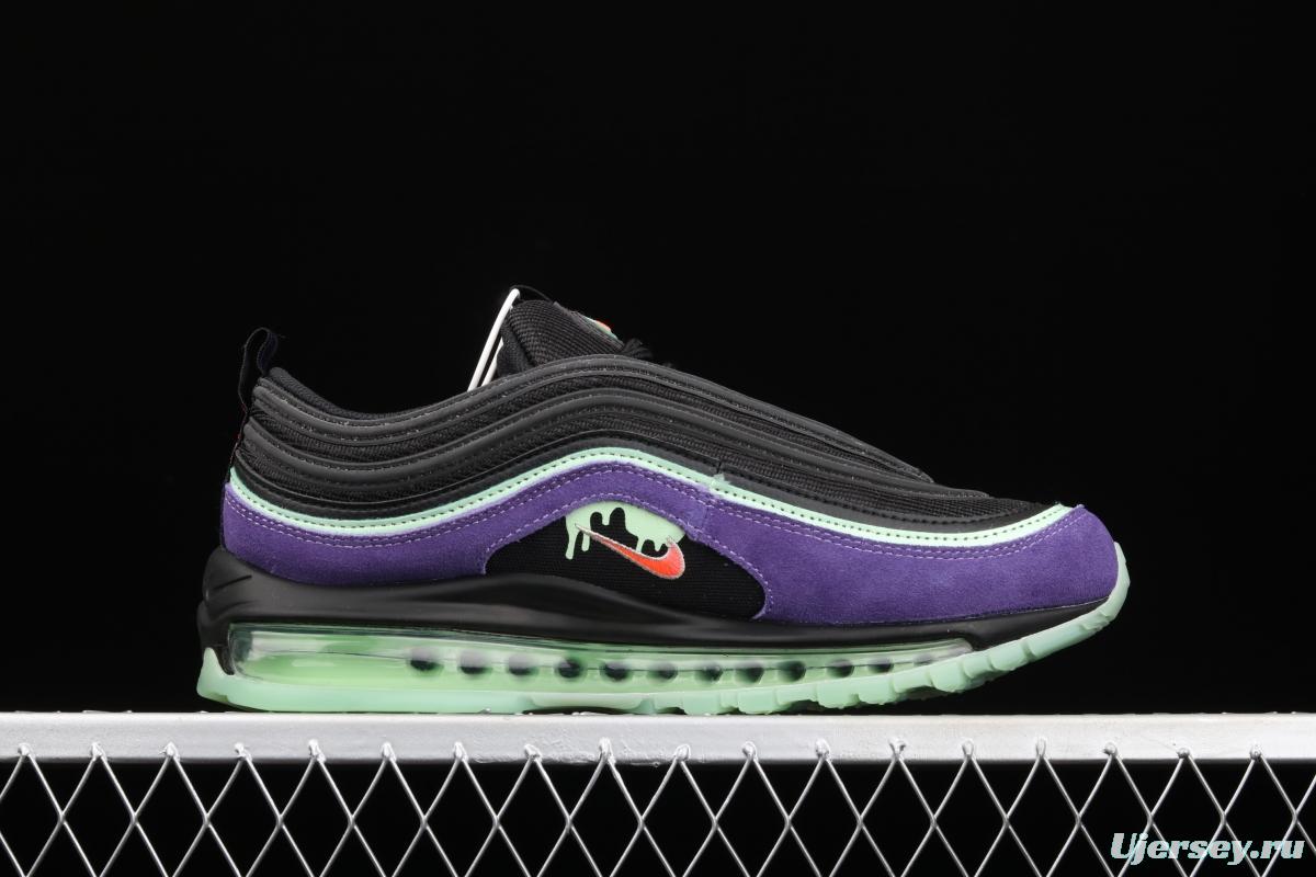 NIKE Air Max 97 Slime Halloween black and purple air cushion running shoes DC1500-001