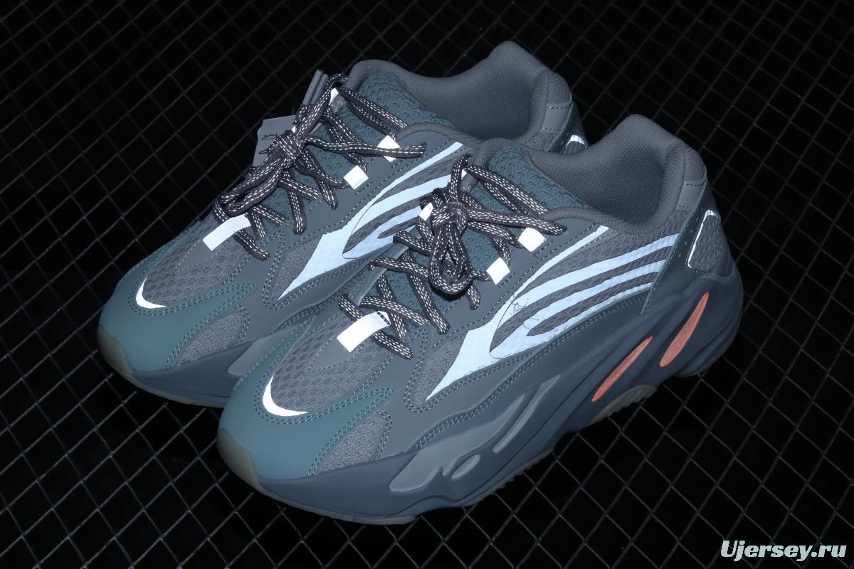 Adidas Yeezy Boost 700V2 Inertia FW2549 Kanye coconut 700V2 grayish blue running shoes 3M reflective BASF popcorn outsole