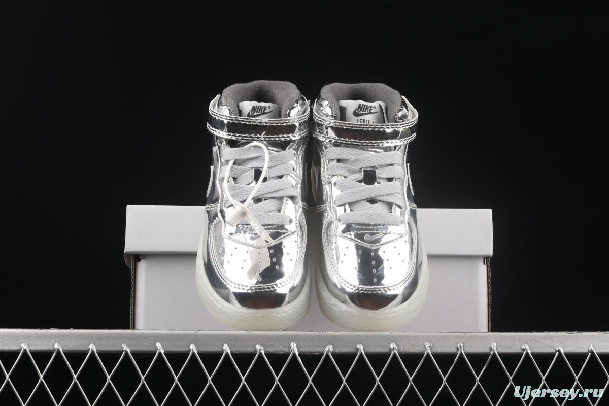 NIKE Air Force 1: 07 Mid WB dazzling ribbon lamp state size Kids 314197-8500