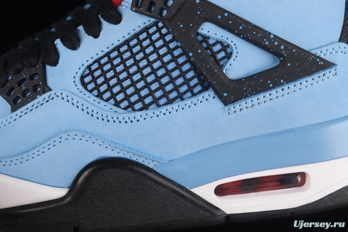 Travis Scott Cactus Jack x Air Jordan 4 Retro AJ4 joint style suede blue 308497-406