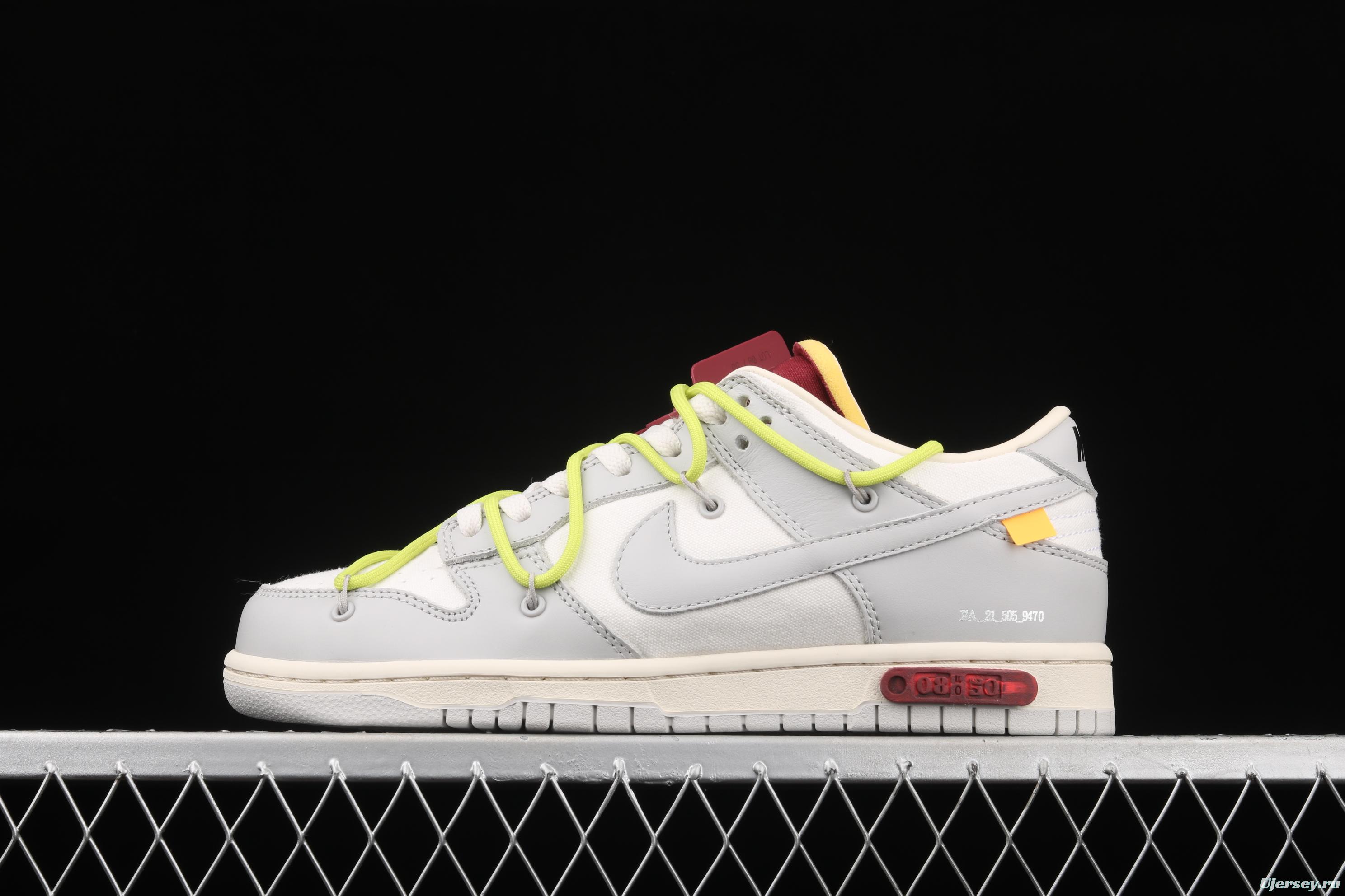 OFF-White x NIKE DUNK Low 04 of 50 OW white gray leisure sports skateboard shoes DM1602-106