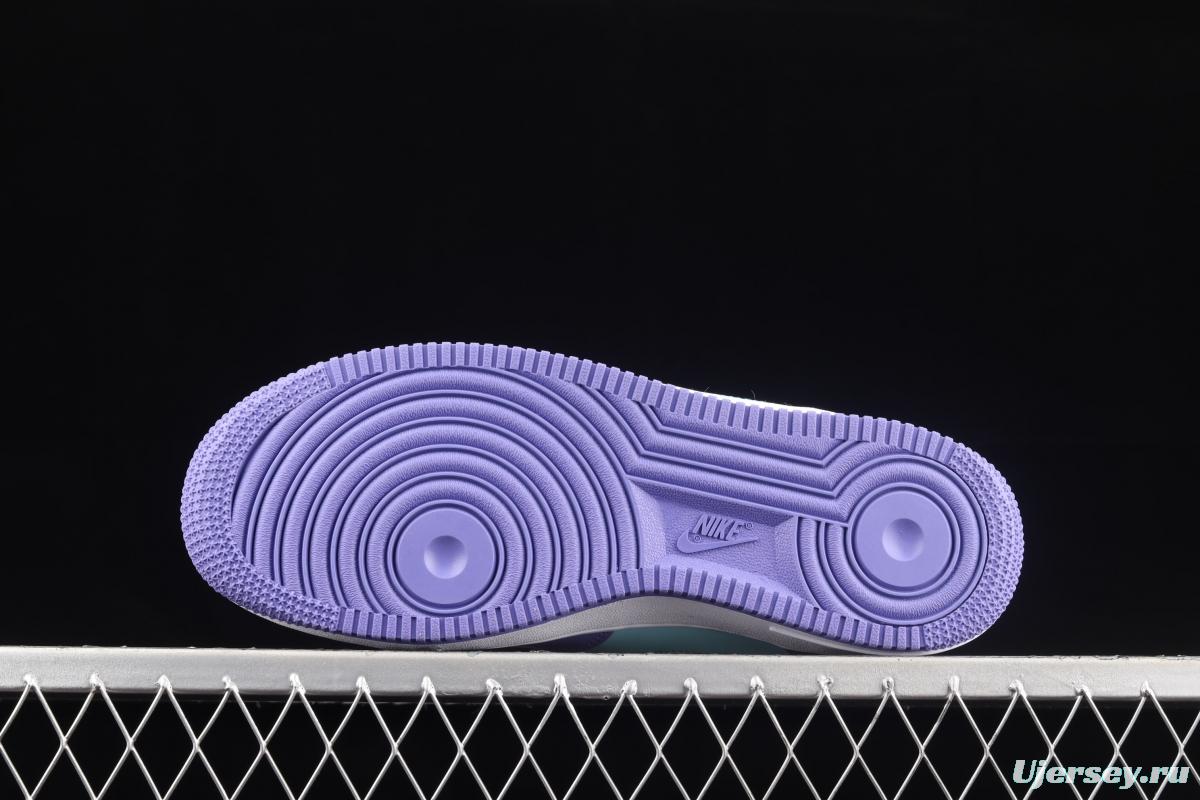 NIKE Air Force 1 Mid sells blue and purple color Zhongbang leisure board shoes CV3039-107overseas