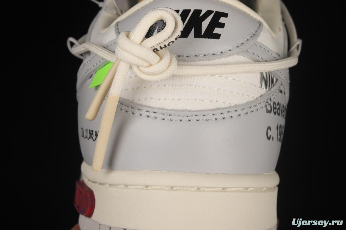 OFF-White x NIKE DUNK Low OW gray SB buckle rebound fashion casual board shoes DM1602-121