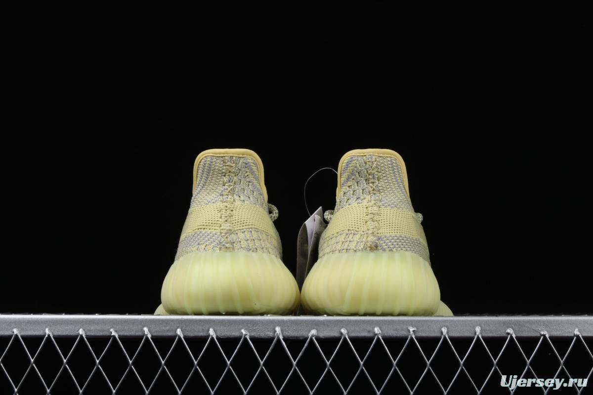 Adidas Yeezy 350 Boost V2 FQ9009 das coconut 350 second generation hollowed-out lemon yellow color matching