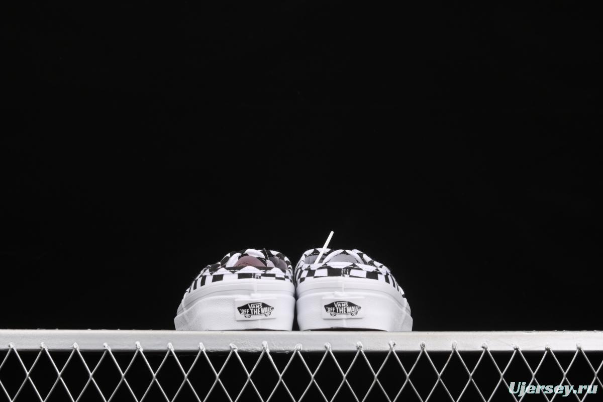 Vans Authentic 2021 summer new Anaheim black and white chessboard VN0A54F75GU lace for lazy half-dragged canvas board shoes