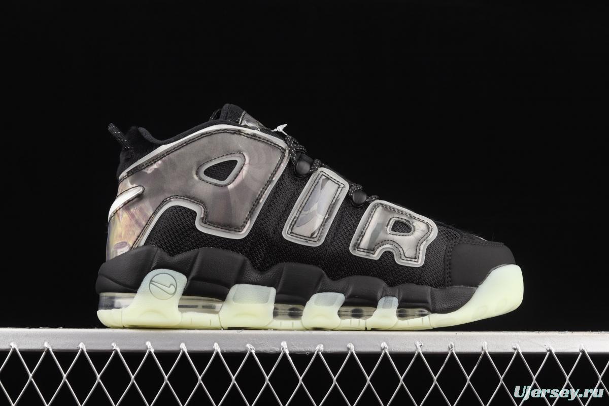NIKE Air More Uptempo 96 QS Pippen original series black and green floating world painting night light classic high street leisure sports culture basketball shoes DM6213-045