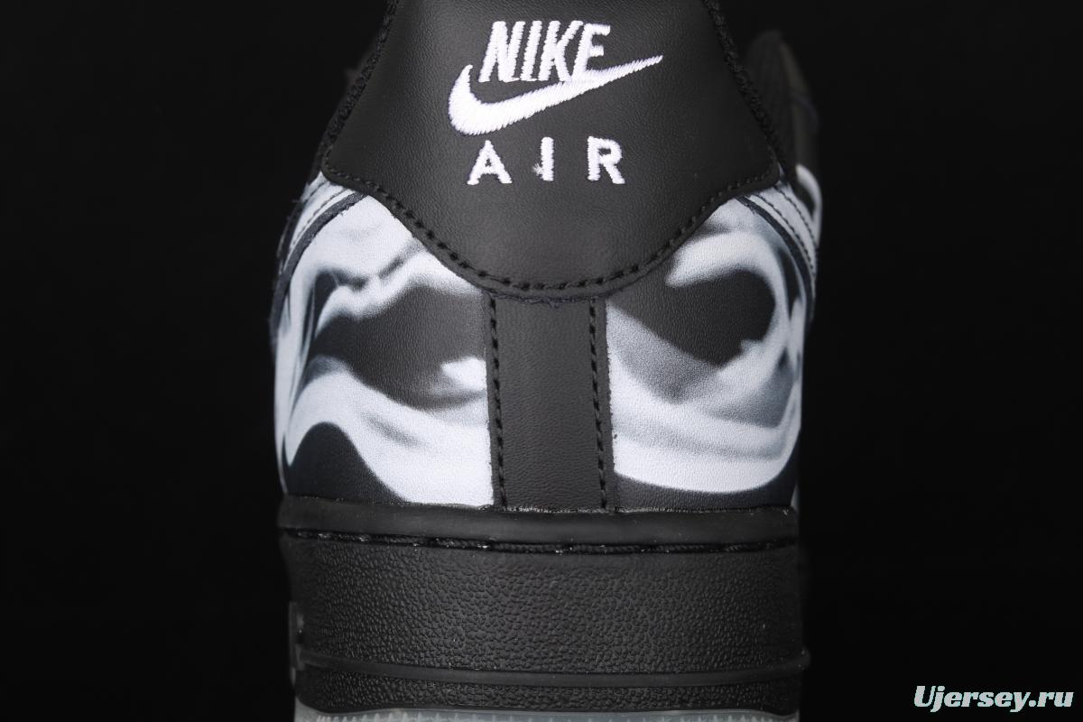 NIKE Air Force 1x 07 Skeleton QS Halloween luminous skeleton limited casual board shoes BQ7541-001