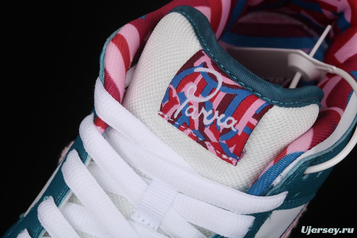 Parra x NIKE SB DUNK Low CN4504-105joint style tricolor hook embroidery rainbow geometric pattern casual low-top skateboard shoes